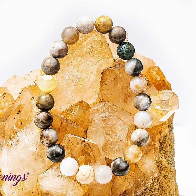 Bamboo Leaf Agate Bracelets - 8mm