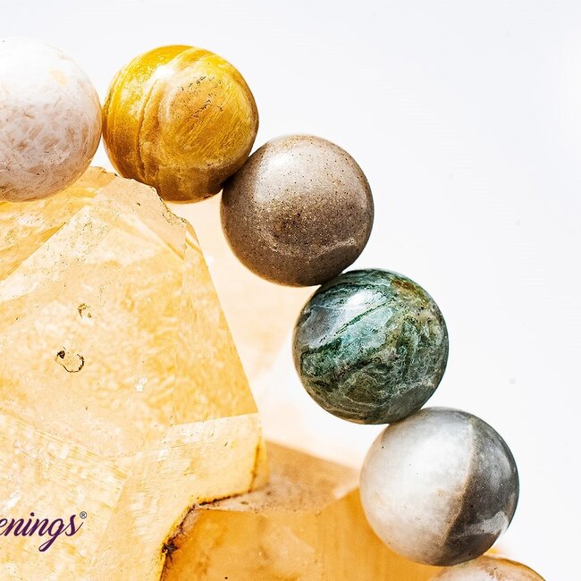 Bamboo Leaf Agate Bracelets - 8mm