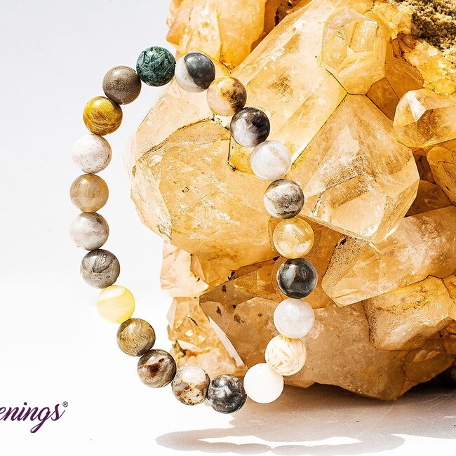 Bamboo Leaf Agate Bracelets - 8mm