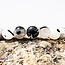 Clear Quartz with Black Tourmaline (Tourmalated Quartz) Bracelet- 8mm Tourmalinated