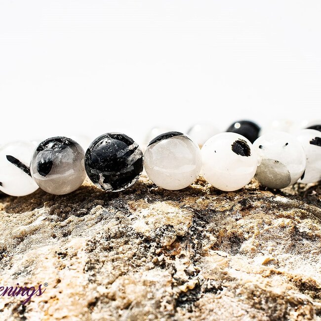 Black Tourmaline in Clear Quartz (Tourmalated Tourmalinated Rutilated Quartz) Bracelets - 8mm