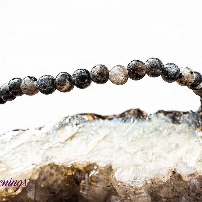 Black Labradorite/Larvakite Bracelet- 4mm