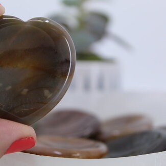 Ocean Jasper (Sea Sediment) Worry Stone-Heart