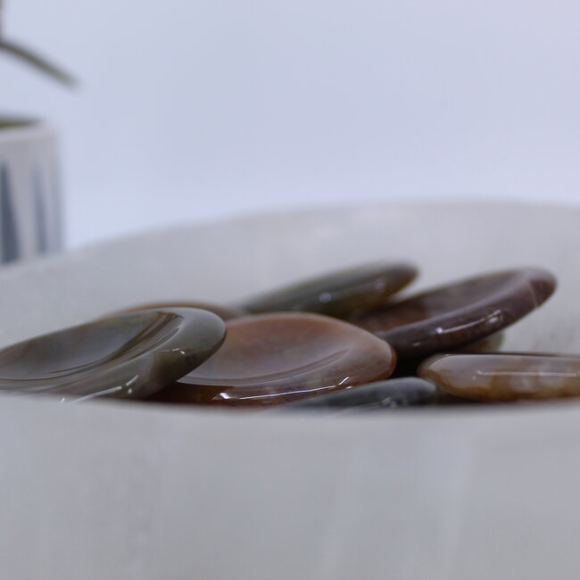 Ocean (Sea Sediment) Jasper Worry (Thumb Fidget Relaxation Pocket) Stones - Hearts