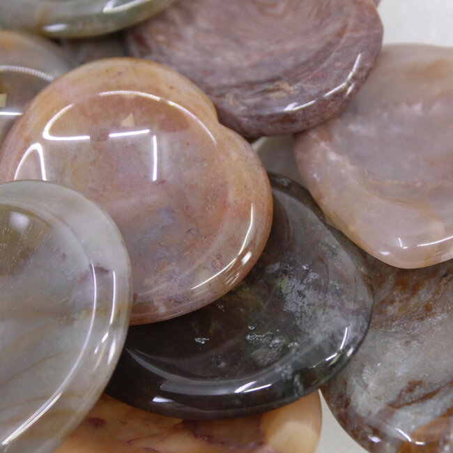 Ocean (Sea Sediment) Jasper Worry (Thumb Fidget Relaxation Pocket) Stones - Hearts