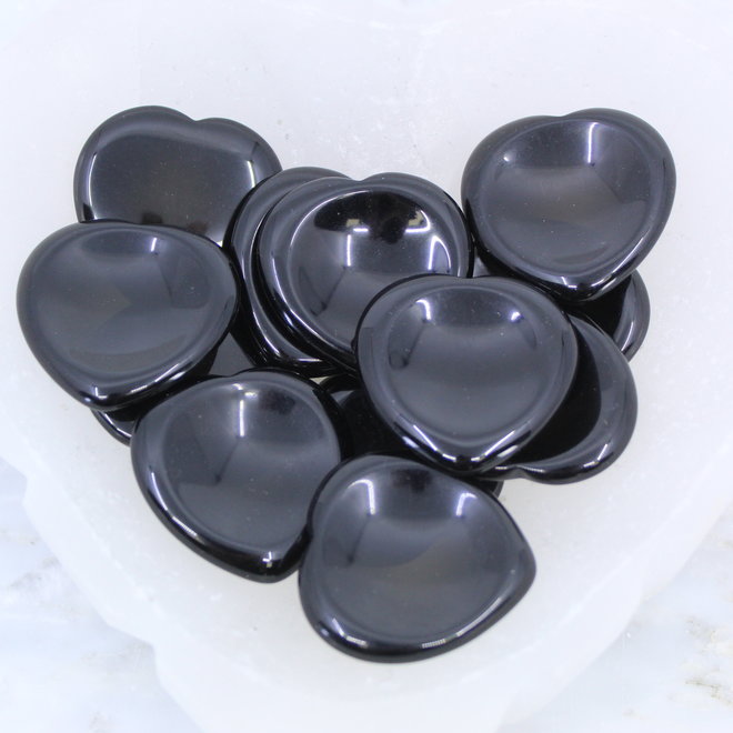 Black Obsidian Worry Stone-Heart