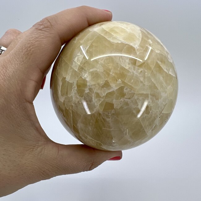 Yellow Stilbite Sphere Orb Globe-85mm