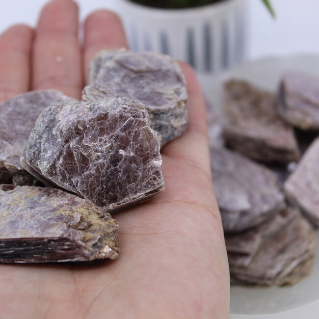 Lepidolite (Purple Mica)  - Slab Slice Flat - Rough Raw Natural