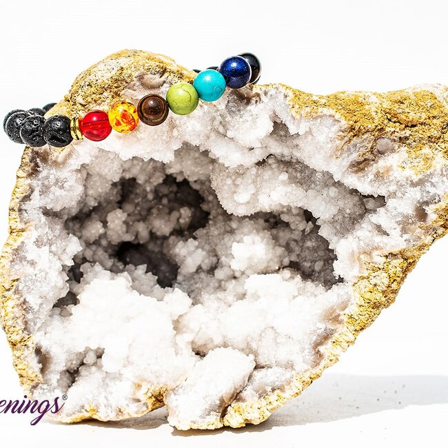 Chakra Oil Diffuser with Lava Bracelets - 8mm