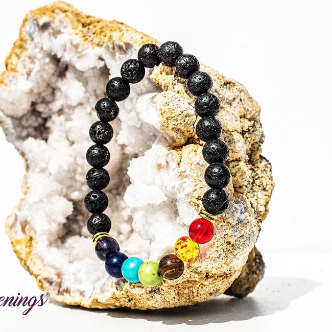 Chakra Oil Diffuser with Lava Bracelets - 8mm