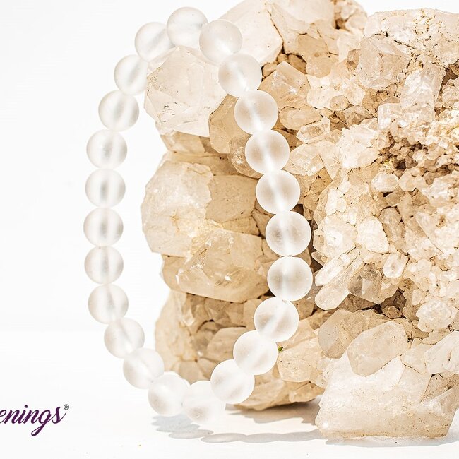 Matte Clear Quartz Bracelets  - 8mm