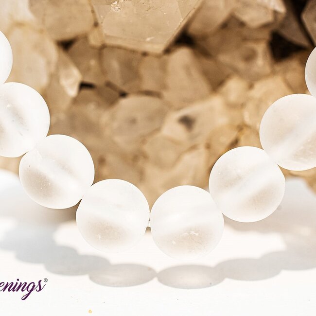 Matte Clear Quartz Bracelets  - 8mm
