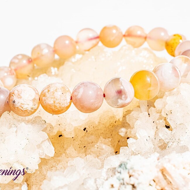 Flower Agate (Cherry Blossom) Bracelets - 8mm