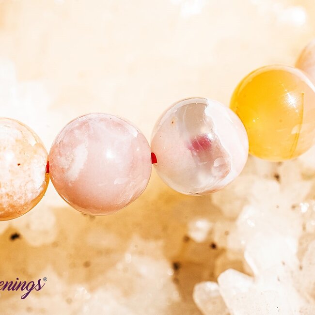 Flower Agate (Cherry Blossom) Bracelets - 8mm