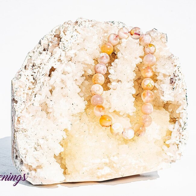 Flower Agate (Cherry Blossom) Bracelets - 8mm