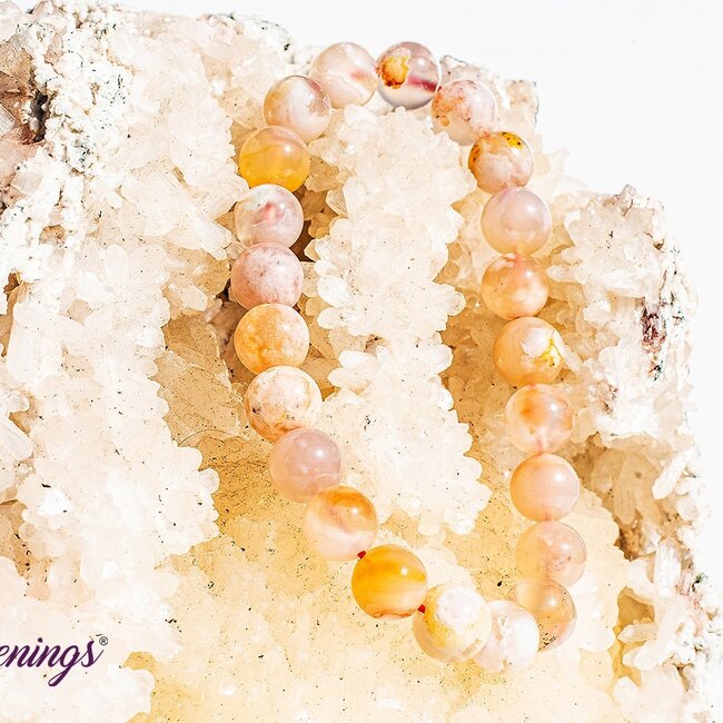 Flower Agate (Cherry Blossom) Bracelets - 8mm