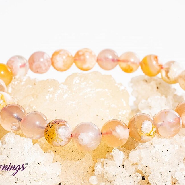 Flower Agate (Cherry Blossom) Bracelets - 8mm