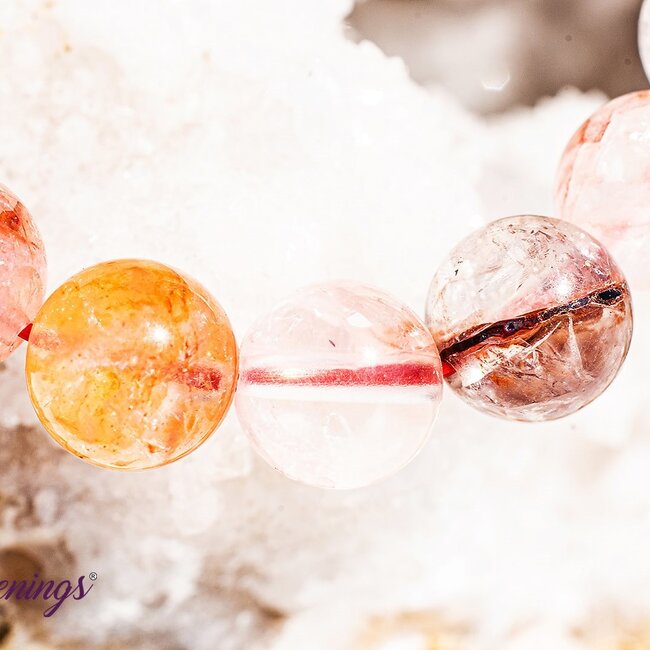 Fire Quartz (Red Hematoid) Bracelets with Rainbows (High Grade) - 7-8mm