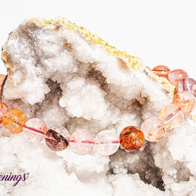 Fire Quartz (Red Hematoid) Bracelets with Rainbows (High Grade) - 7-8mm