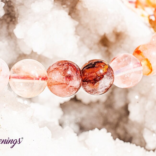 Fire Quartz (Red Hematoid) Bracelets with Rainbows (High Grade) - 7-8mm