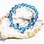 Frosted Mermaid Glass Blue Aura Bracelet-8mm