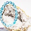 Frosted Mermaid Glass Light Blue Aqua Aura Bracelets - 8mm