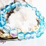 Frosted Mermaid Glass Light Blue Aqua Aura Bracelets - 8mm