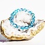 Frosted Mermaid Glass Light Blue Aqua Aura Bracelets - 8mm