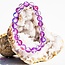 Frosted Mermaid Glass Purple Aura Bracelets - 8mm
