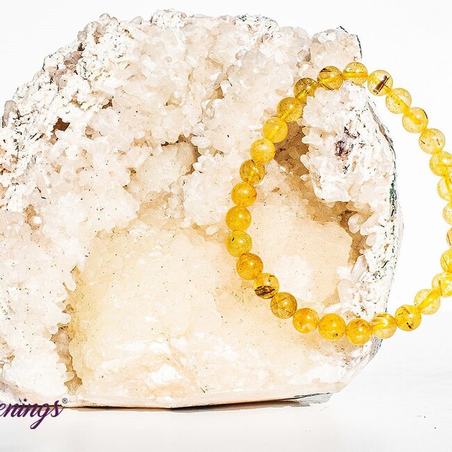 Gold (Golden Rutile Angel Venus Hair) Rutilated Quartz & Copper Quartz Bracelets - 6 - 8mm