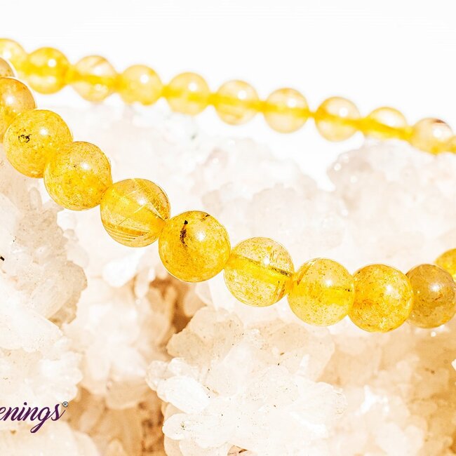 Gold (Golden Rutile Angel Venus Hair) Rutilated Quartz & Copper Quartz Bracelets - 6 - 8mm