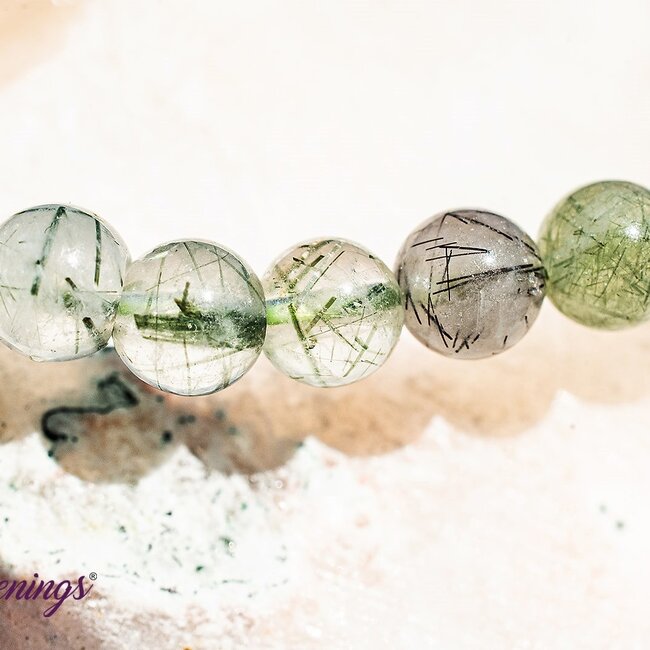 Green Rutilated Rutile Quartz Bracelets - 4mm Mini Epidote Inclusions