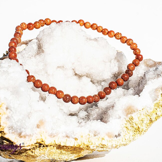 Gold Sandstone (Goldstone) Sand Stone Bracelets - 4mm Mini