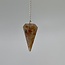 Sunstone (Heliolite) Pendulums - Dowsing Hexagonal Faceted Cone Point Divination - Silver Chain Crystal Gemstone