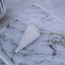 Selenite Pendulum-Dowsing Hexagonal Faceted Cone Point Divination-Silver Chain-Crystal Gemstone