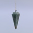 Amazonite Pendulum-Dowsing Hexagonal Faceted Cone Point Divination-Silver Chain-Crystal Gemstone