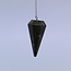 Vesuvianite (Idocrase) Pendulum - Dowsing Hexagonal Faceted Cone Point Divination - Silver Chain - Crystal Gemstone