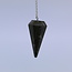 Vesuvianite (Vessonite Idocrase) Pendulum-Dowsing Hexagonal Faceted Cone Point Divination-Silver Chain-Crystal Gemstone