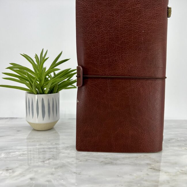 Seed of Life Chakra Journal Notebook - Red Burgundy with Crystal Charm