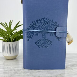 Tree of Life Journal Notebook - Blue with Crystal Charm