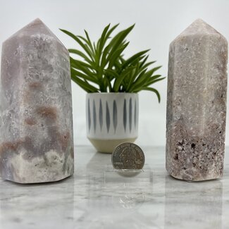 Pink Rose Amethyst Tower Point Generator - Large (3-5")