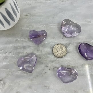 Lilac Amethyst Puffy  Hearts - Small