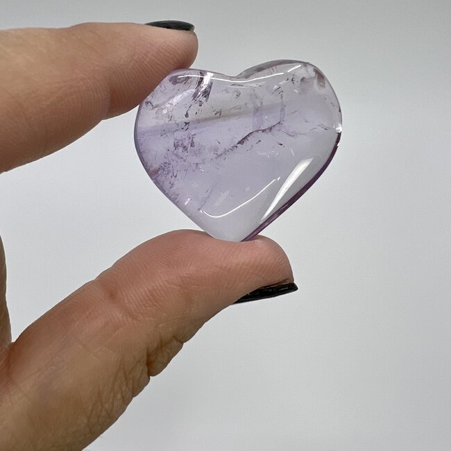 Lilac Amethyst Puffy Hearts - Small