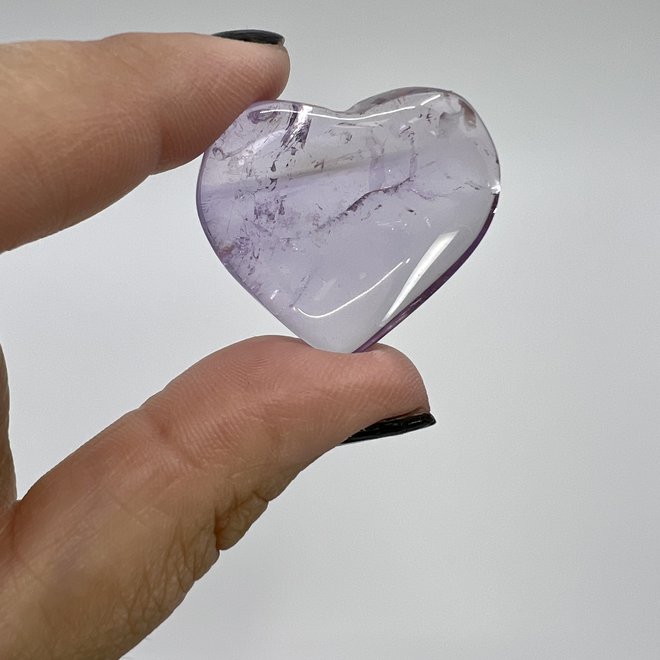 Amethyst Clear Puffy  Heart- Small