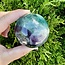 Snowflake Feather Rainbow Fluorite Sphere Orb - 60-65mm
