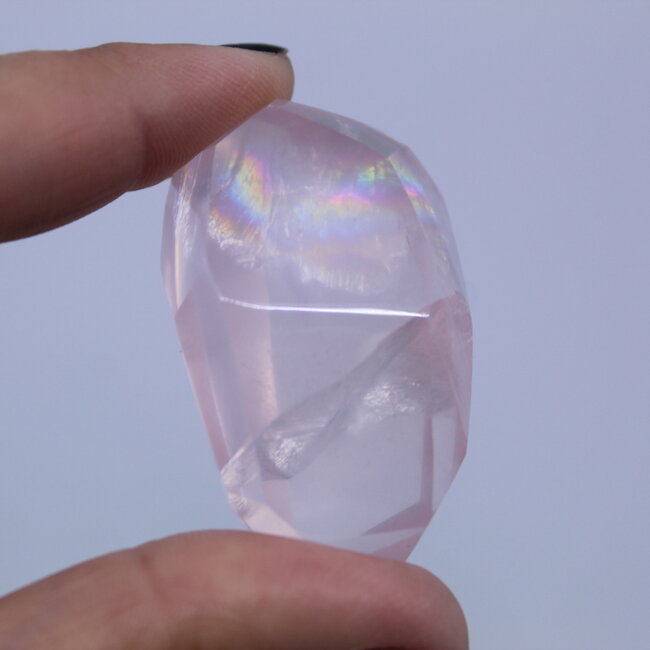Rose Quartz with Rainbows Faceted Free Form Freeform (AAA Grade) - Small (1-2")