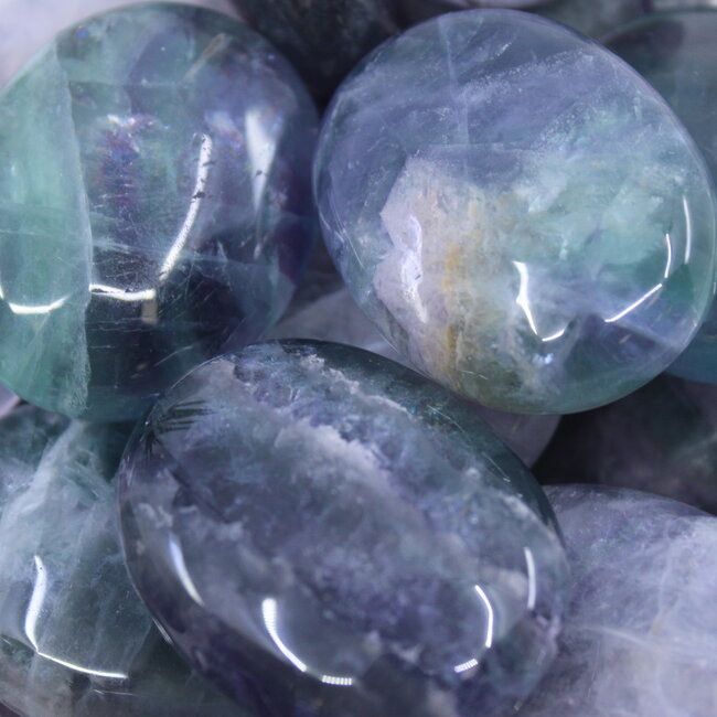Rainbow Fluorite Palm Pillow Pocket Stone