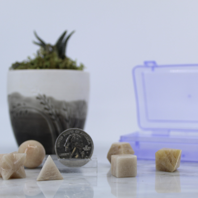 Moonstone - Platonic Sacred Geometry Set of 7