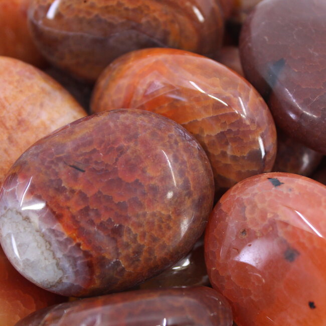 Fire Agate Palm Pillow Pocket Stone