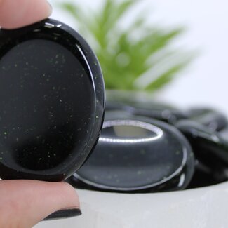 Green Sandstone (Goldstone) Sand Stone Worry (Thumb Fidget Relaxation Pocket) Stones - Large Oval